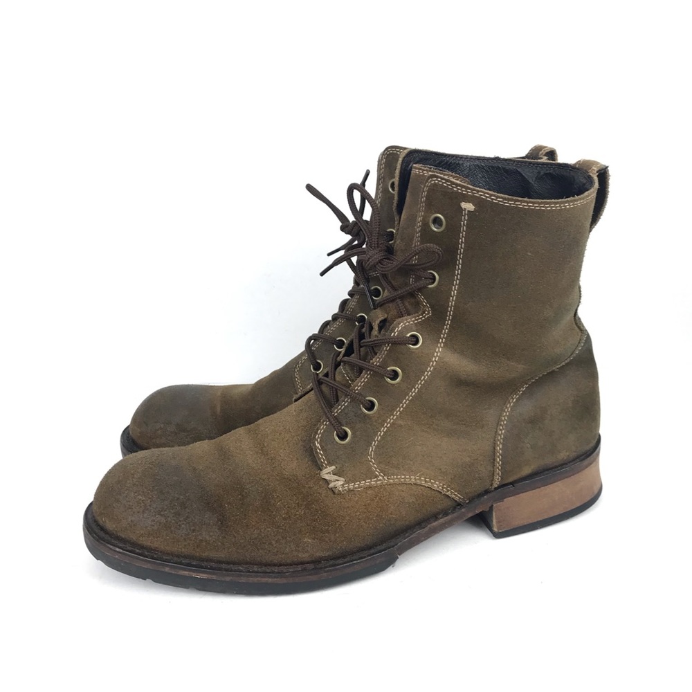 John Varvatos 11.5 M Brown Tan Suede Combat Boots